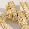 Golden heart-shaped diamond-encrusted earrings, fashionable and light luxury women's earrings, earrings, earrings, stud earrings, silver needle vintage accessories Application Scenario